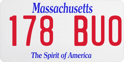 MA license plate 178BU0