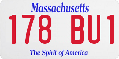 MA license plate 178BU1