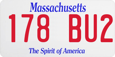 MA license plate 178BU2