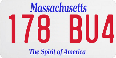 MA license plate 178BU4
