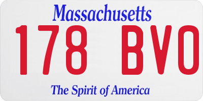 MA license plate 178BV0