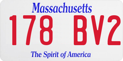 MA license plate 178BV2