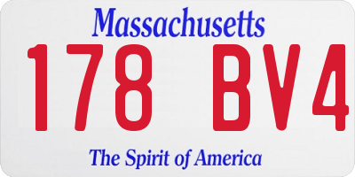 MA license plate 178BV4