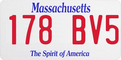 MA license plate 178BV5