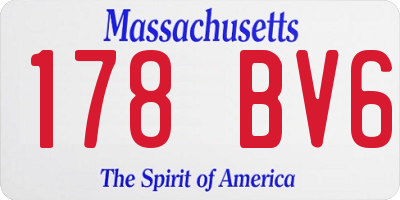 MA license plate 178BV6