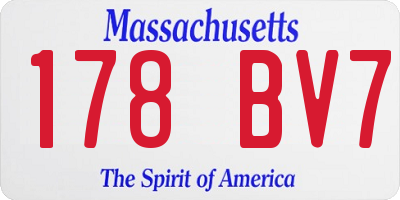 MA license plate 178BV7