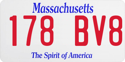 MA license plate 178BV8