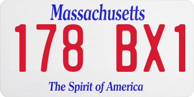 MA license plate 178BX1