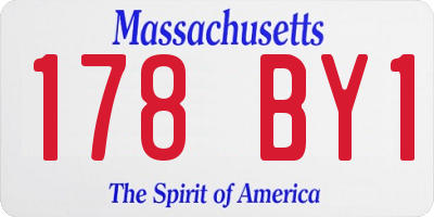 MA license plate 178BY1