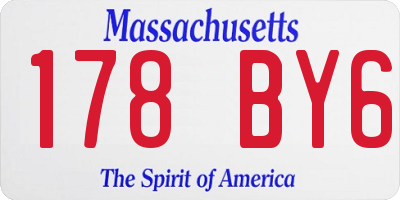 MA license plate 178BY6