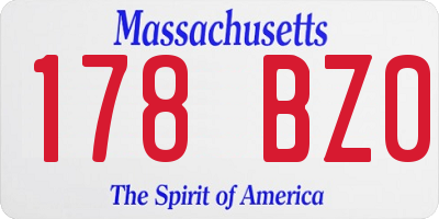 MA license plate 178BZ0