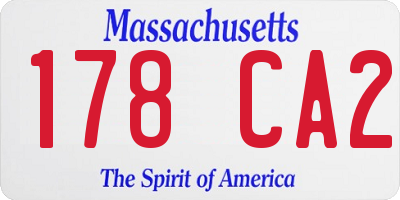 MA license plate 178CA2