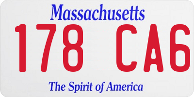 MA license plate 178CA6