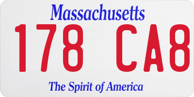 MA license plate 178CA8
