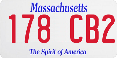 MA license plate 178CB2