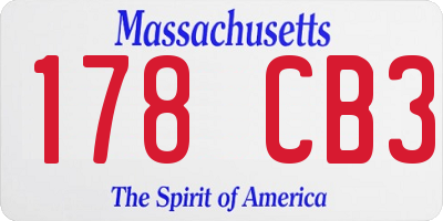 MA license plate 178CB3