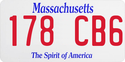 MA license plate 178CB6
