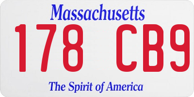 MA license plate 178CB9