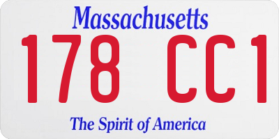 MA license plate 178CC1
