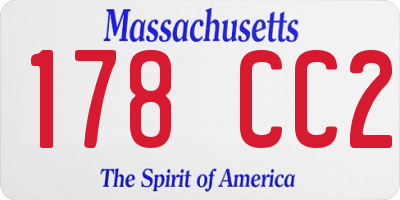MA license plate 178CC2