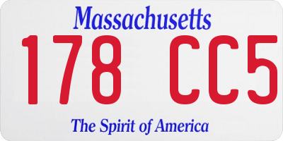MA license plate 178CC5