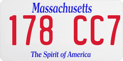 MA license plate 178CC7