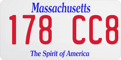 MA license plate 178CC8