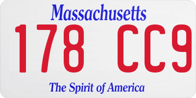 MA license plate 178CC9