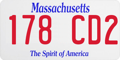 MA license plate 178CD2