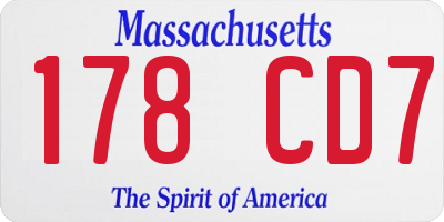 MA license plate 178CD7