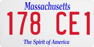 MA license plate 178CE1