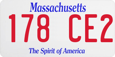 MA license plate 178CE2