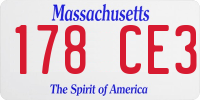 MA license plate 178CE3