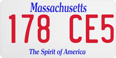 MA license plate 178CE5