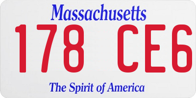 MA license plate 178CE6