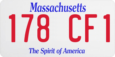 MA license plate 178CF1
