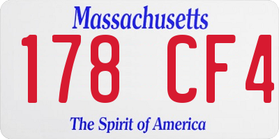 MA license plate 178CF4