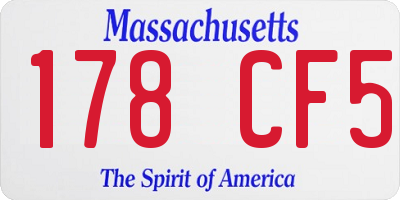 MA license plate 178CF5