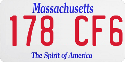 MA license plate 178CF6