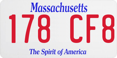 MA license plate 178CF8