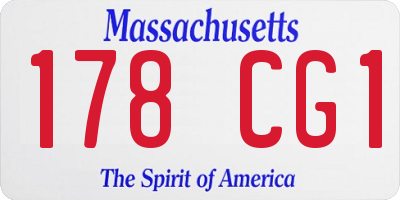 MA license plate 178CG1