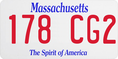 MA license plate 178CG2