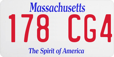 MA license plate 178CG4