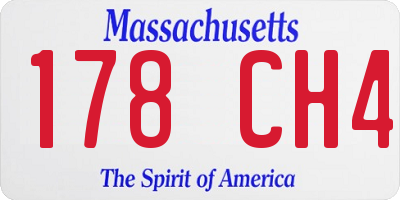 MA license plate 178CH4