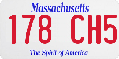 MA license plate 178CH5