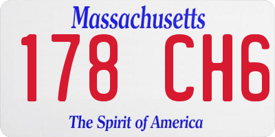 MA license plate 178CH6