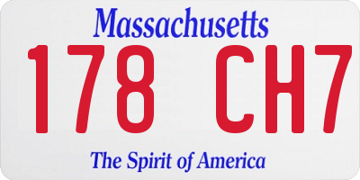 MA license plate 178CH7