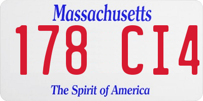 MA license plate 178CI4
