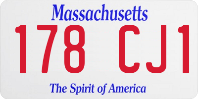 MA license plate 178CJ1