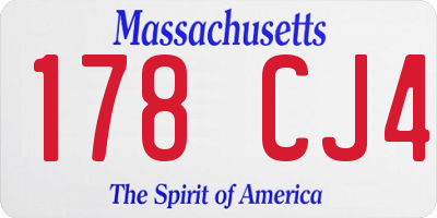 MA license plate 178CJ4